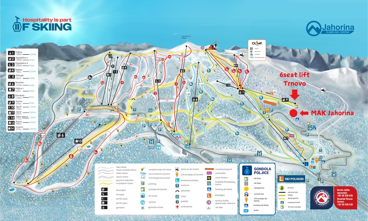Jahorina ski centar i pogled na planinu